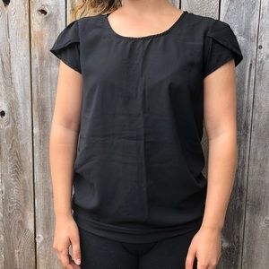 Black detail sleeve blouse